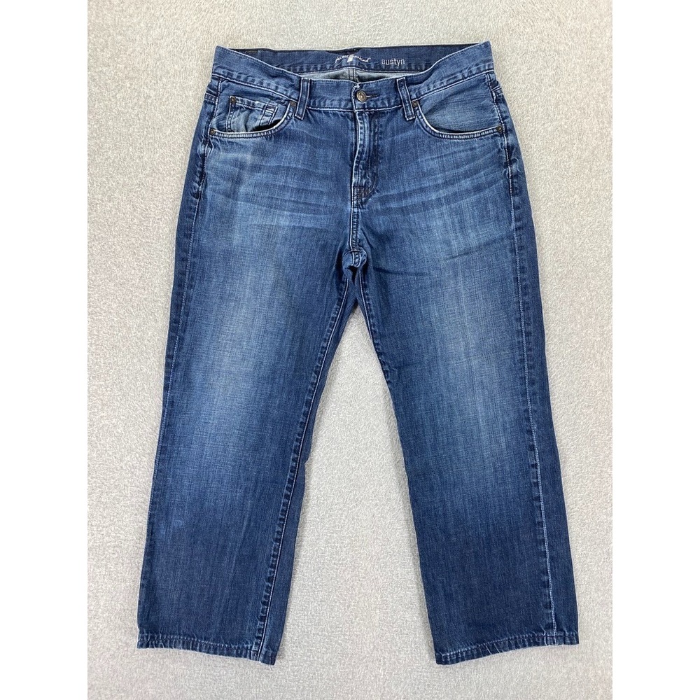 7 For All‎ Mankind Austyn Jeans Men 34x27 Blue Relaxed Medium Wash Comfort